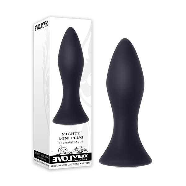 Evolved Mighty Mini Plug - Black 8.9 cm (3.5'') USB Rechargeable Butt Plug Evolved